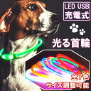 【最安値挑戦中】愛犬用 光る首輪 LEDライト USB充電 夜 散歩 安全 安心 ペット リード 猫 首輪 小型犬 中型犬 USB 危険防止 ライトカラー do...