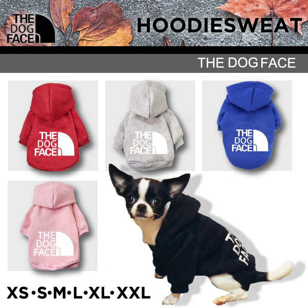 楽天まめしば【最安値挑戦中】THE DOG FACE パーカー ザドッグフェイス ドッグフェイス 犬 冬服 クール パロディ ドッグウェア 犬用 超小型犬 小型犬 中型犬 服 タンクトップ ドッグスポーツウェア 長袖 スェット フーディー チワワ トイプードル 豆柴 アディドッグ 定形外送料無料！