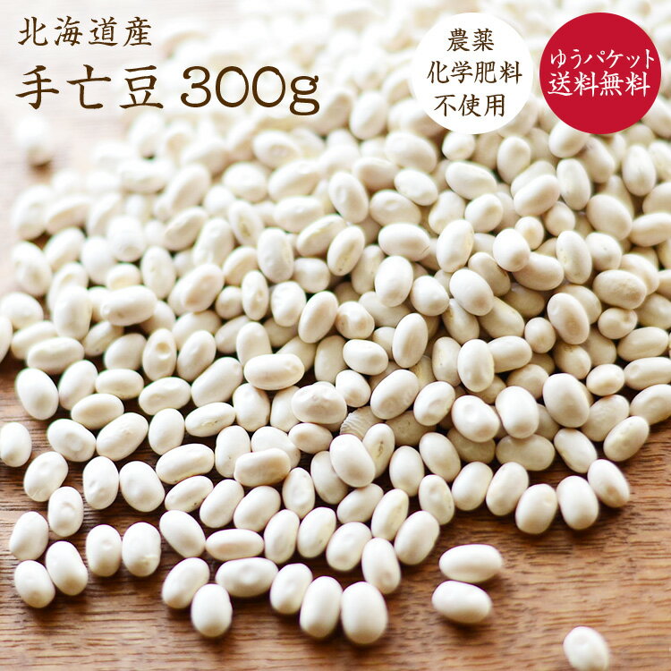 【ゆうパケット送料無料】無農薬栽培 手亡豆 300g 北海道産 令和5年産 てぼ豆 農薬・化学肥料不 ...