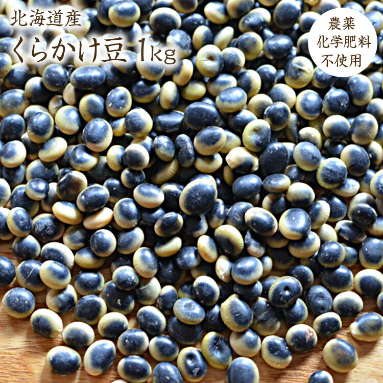 【宅急便】自然栽培 くらかけ豆【1kg】北海道産 鞍掛豆 令和4年産 海苔豆 農薬不使用 化学肥料不使用