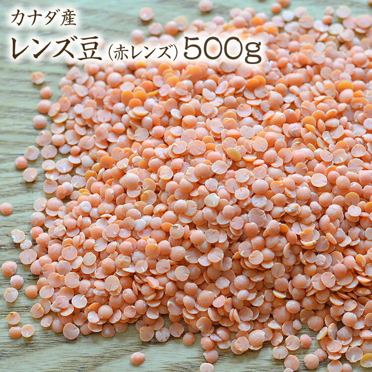 【宅配便】レッドレンズ 500g カナダ産 レンズ豆 赤レンズ 皮なしレンズ豆