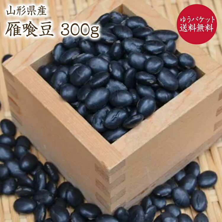 【ゆうパケット送料無料】 雁喰い豆「300g」山形県産 平黒