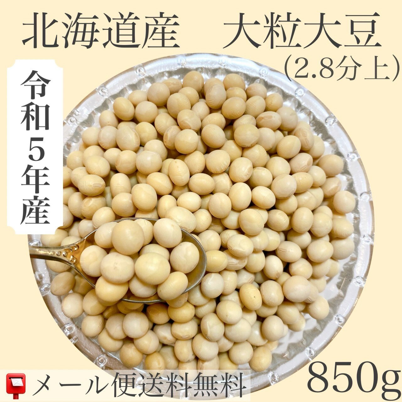 令和5年産　北海道産大粒大豆　850g入り【送料無料】【メー