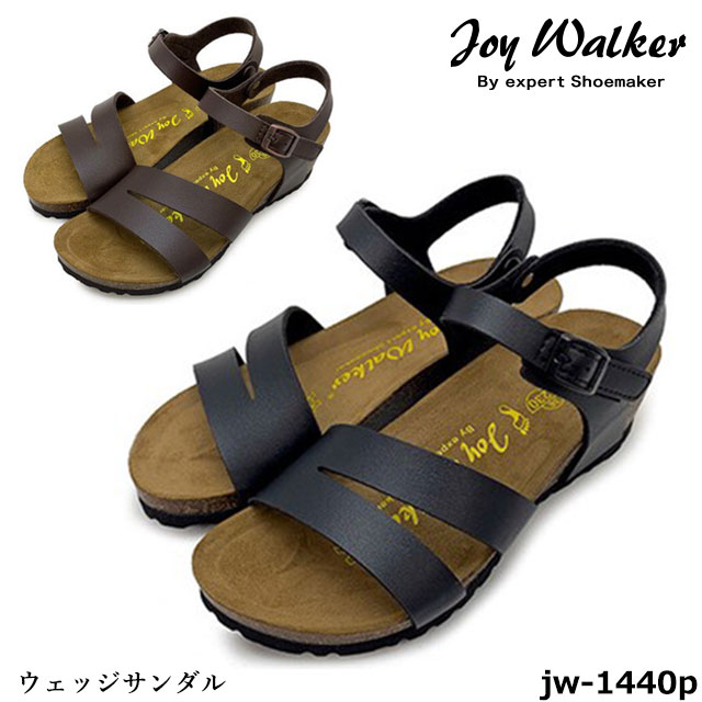 送料無料(対象外地域あり) joy walker ジョイウォーカー　レディース サンダル 厚底ヒール ウェッジソール JW1440P ソフトフットベット カジュアル ヒール約5cm