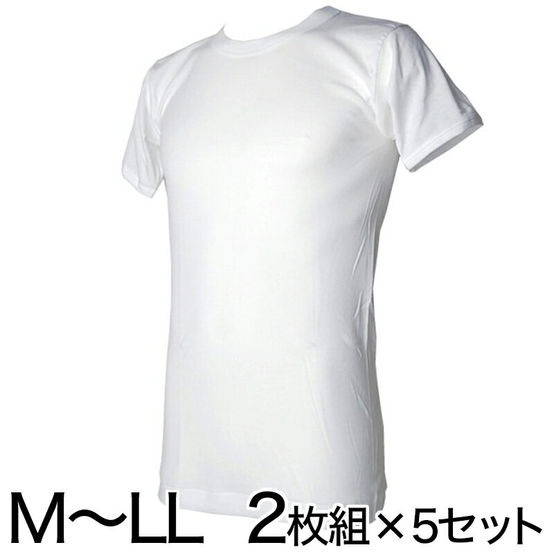 Other - 抗菌防臭加工 半袖丸首シャツ 2枚組×5セット M〜LL (綿100% メンズ 男性 紳士 下着 肌着 インナー オールシーズン ベーシック)【在庫限り】