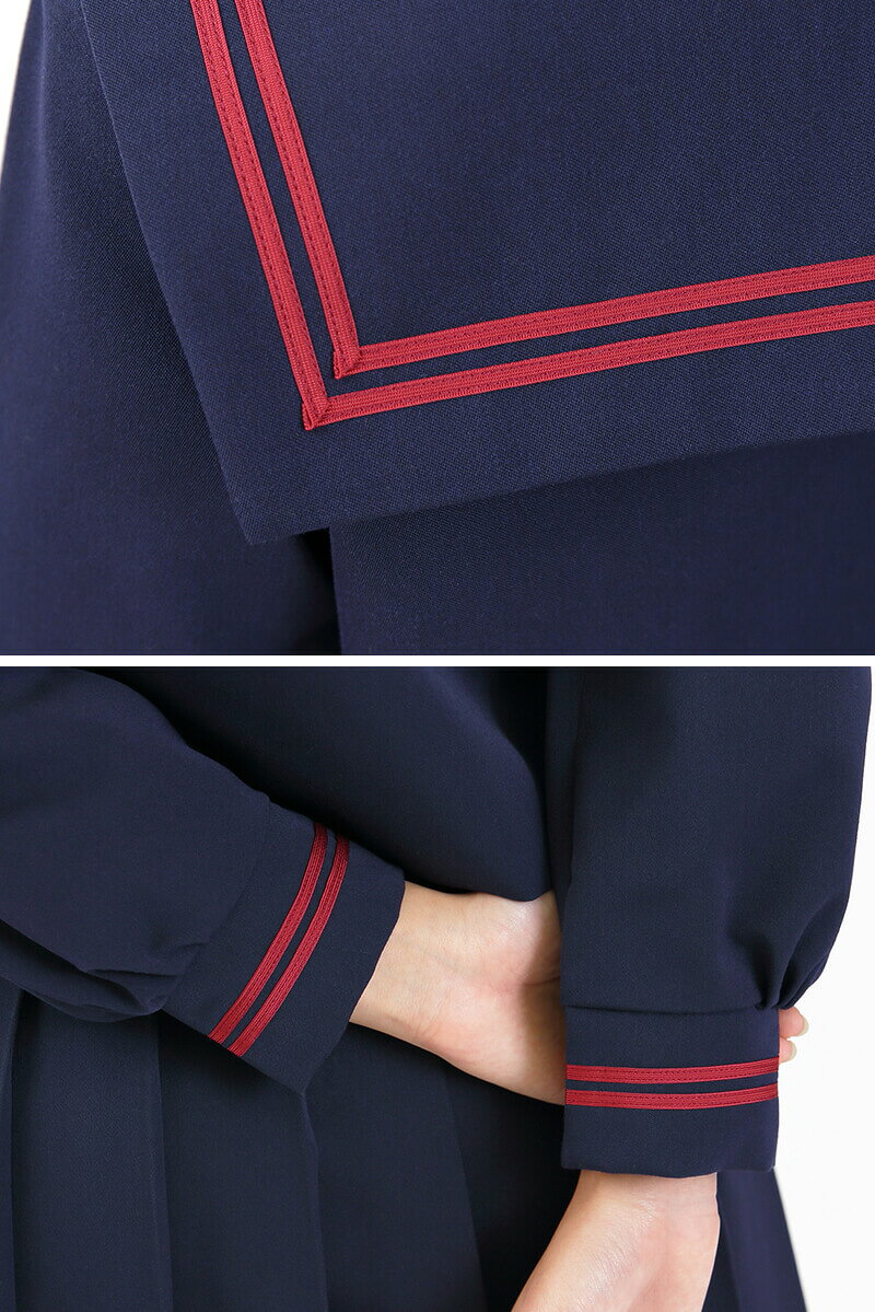 ティアラ 女子小学生 カシドス織り 赤2本ライン セーラー服 120cmA〜130cmA (Tiara...