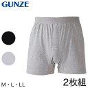 グンゼ やわらか肌着 ニットトランクス 前あき 2枚組 M〜LL (GUNZE メンズ インナー 下着 紳士 トランクス ニット パンツ 綿100% 綿 グレー...