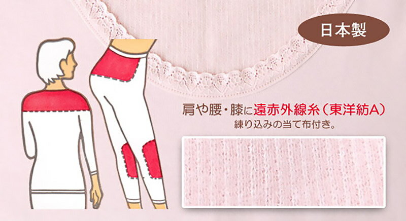 部分保温遠赤肌着 スラックス下(腰・膝部分にセ...の紹介画像3