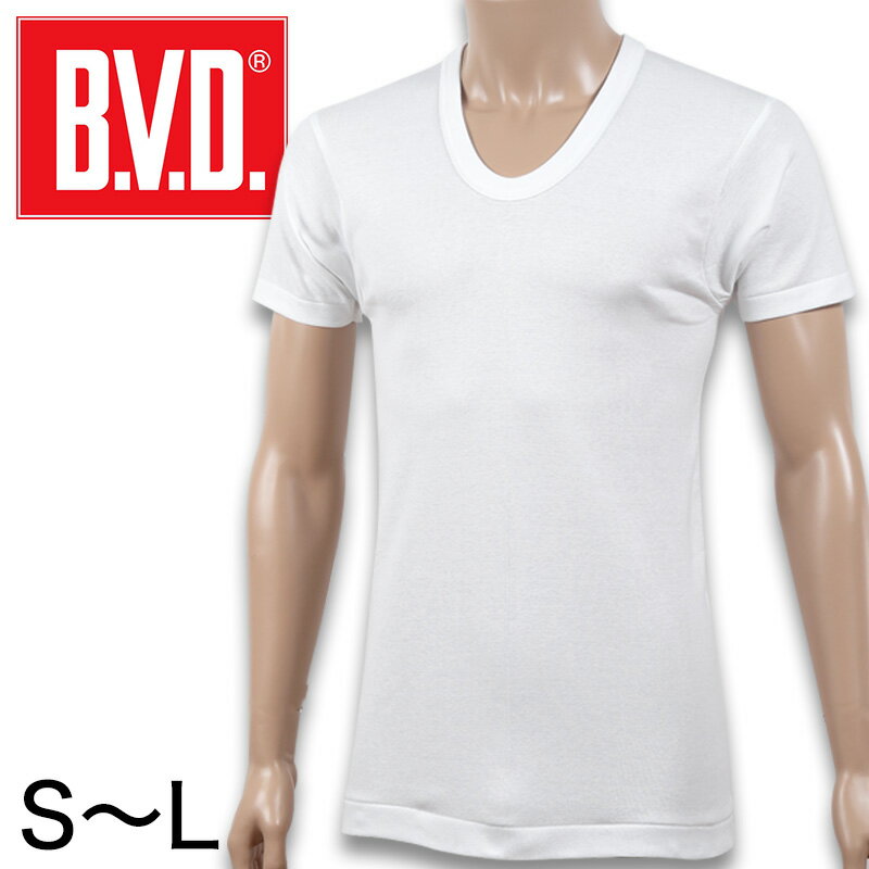 Other - BVD メンズ 半袖シャツ Uネック 綿100％ S〜L (インナー 下着 男性 紳士 白 ホワイト コットン S M L)