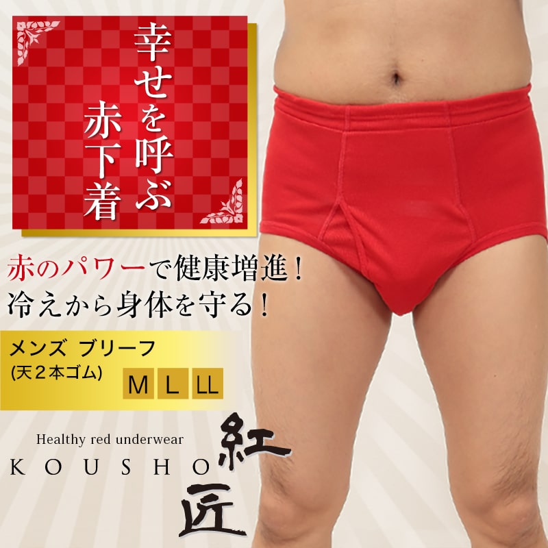 メンズ 赤いブリーフ M〜LL (天ゴム 前開...の紹介画像3