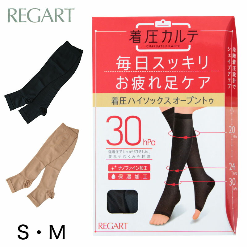 High Socks - 着圧ハイソックス オープントゥ 靴下 レディース つま先なし S・M 着圧 ハイソックス ソックス むくみ 疲れ ひきしめ 保湿