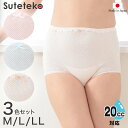 Suteteko 女性用 超伸縮 やみつきのびのび失禁ショーツ 20cc対応 3色組 M～LL (レディース 伸縮性 失禁ショーツ 3色組)