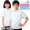 体操服 半袖 小学生 男子 女子 襟 110〜160cm (体操着 白 小学校 女の子 男の子 ファスナー 襟付き 速乾 子供 綿 半そで キッズ)