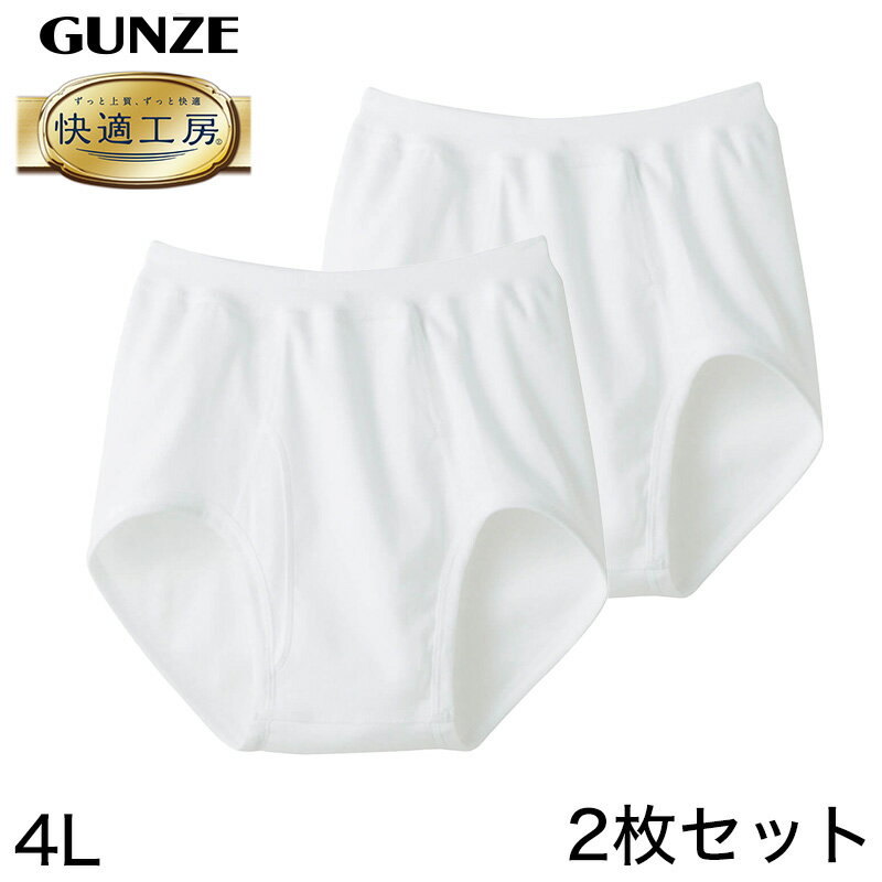 グンゼ 【2枚セット】快適工房 紳士スパンブリーフ 4L 大きいサイズあり GUNZE 綿100％ コットン100 男性 紳士 下着 肌着 インナー やわらか 抗菌防臭 日本製 