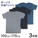 【11/5(日)エントリー＋複数購入でP10倍】Tシャツ 子供 下着 男の子 半袖 3枚組 100cm～170cm (無地 シャツ キッズ インナー シンプル ジュニア)