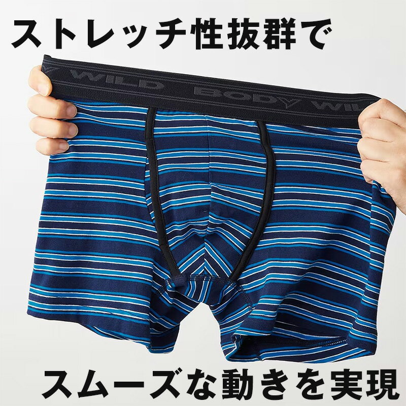 グンゼ ボディワイルド ボクサーパンツ M L LL メンズ 綿混 前あき ストレッチ 無...