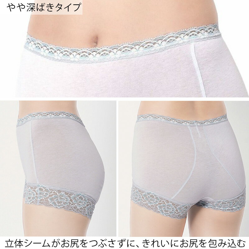 福助 ショーツ 一分丈 レディース 綿 やや深...の紹介画像3
