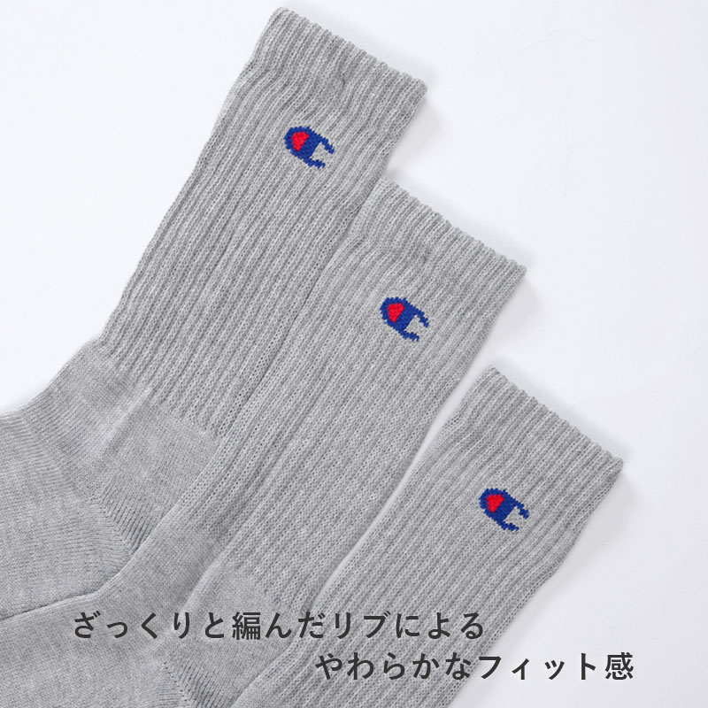 Champion ハーフパイル フルレングスソックス 3足セット S：23-25cm〜L：27-29cm (...