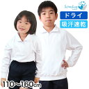 体操服 長袖 ドライ 衿付き 体操着 小学生 110～160cm (襟付き 白 小学校 女の子 男の子 速乾 子供 綿混 長そで キッズ 夏)