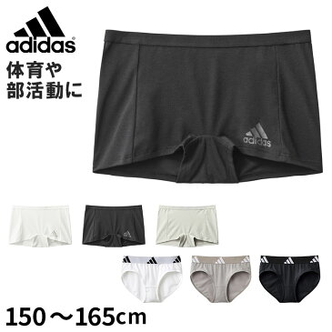 グンゼ adidas 女児ハーフショーツ 150〜165cm (ジュニア 黒 白 灰 adidas アディダス 女の子 無地 キッズ ガールズ パンツ スポーツ バスケ 女児 綿混 スクールインナー グンゼ 150 160 165)