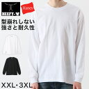 ヘインズ BEEFY-T ビーフィー メンズ 長袖TシャツBIG XXL・3XL (Hanes トップス 綿100% クルーネック 男性 丈夫 無地 大寸 ビック キング)