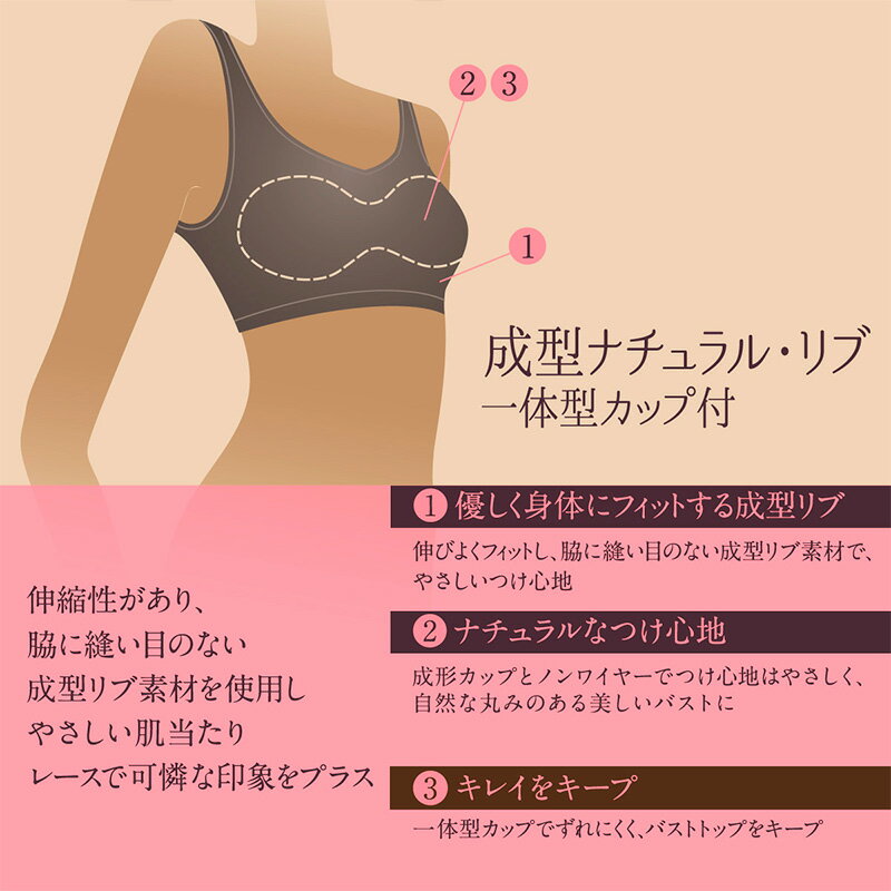 ハーフトップ ノンワイヤーブラ ブラジャー 成...の紹介画像2
