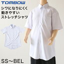 楽天スクール用品のスクログトンボ スクールシャツ 男子 半袖 ストレッチ ニット 学生服 シャツ SS～BEL （制服 中学生 高校生 学校 ノーアイロン 透けにくい 男の子）