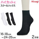 ソックス ハイカット ジュニア ショート丈 ロークルー 靴下 2足組 16-18cm〜24-26cm (白 黒 紺 ショート レディース 女子 スクール 通学 ...