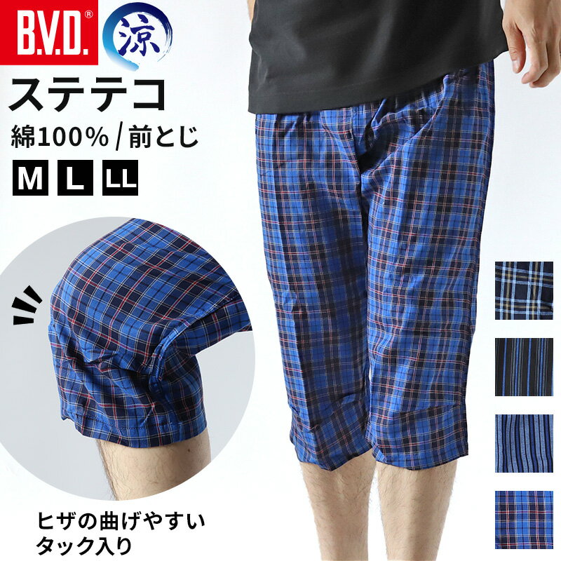 ステテコ メンズ BVD 綿涼 スズテコ M～LL (すててこ 夏 部屋着 ルームウェア ボトム 涼しい bvd パンツ ズボン下 父の日 M L LL)