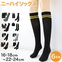 ニーハイソックス キッズ 女の子 ニーハイ ソックス 6足組 16-18cm～22-24cm (オーバーニーソックス オーバーニー 靴下 ひざ上丈 ジュニアソックス ロング丈 長靴下 くつ下 くつした アウトレット )【在庫限り】 その1