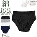 セミビキニブリーフ メンズ ブリーフ 綿100% 前開き S〜LL 下着 インナー ブリーフパンツ 肌着 紳士肌着 男性 紳士 パンツ 綿100% コットン M...