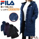 フィラ ベンチコート レディース ベンチコート レディース おしゃれ FILA M～LL (中綿コート スポーツウエア フィラ 花柄 エンボス 暖かい 女性 冬 フード付き ハーフ 防寒着 コート) (送料無料)【在庫限り】