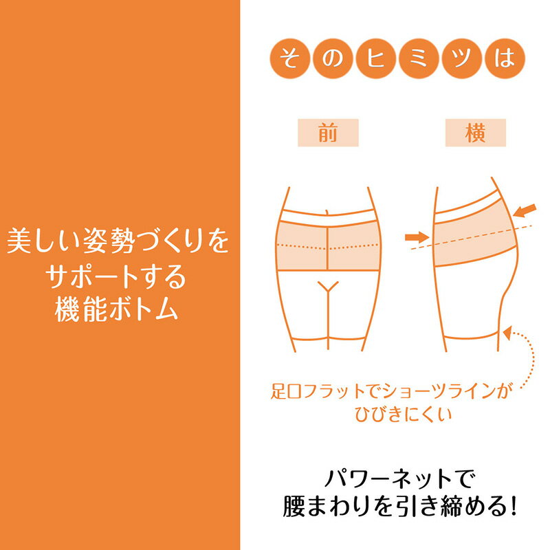 アツギ ショーツ レディース 骨盤 ガードルショーツ ヘム ひびきにくい ヘムショーツ 3分丈 M〜LL (婦人 補正下着 補正インナー 骨盤メイク フラット 女性 下着 インナー ATSUGI) mammys-10051724 スクール用品のスクログ サンプル画像3