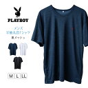 ◆PLAYBOY メンズ 半袖丸首シャツ (表カチオン裏メッシュ)の紹介うさぎのマークが特徴の有名ブランド「 PLAYBOY ( プレイボーイ )」。女性向けのイメージがありますが、実は男性向けブランドなんです。穿き心地とデザイン性にこだわったアンダーウェアを展開しています。こちらは裏メッシュ素材の半袖丸首Tシャツになります。■速乾性に優れた「裏メッシュ」素材裏メッシュインナーは、メッシュ状の素材が使われているため、通気性が非常に高いです。空気の流れを促進し、湿気や蒸れを軽減することで、快適な着用感を実現します。特に暑い季節や運動時など、体温が上昇しやすいシーンでの使用において、汗をかいてもムレずに快適に過ごすことができます。ポリエステル100%の生地なので、ポリエステルの特性によってシワになりにくいので、アイロンをかけなくてもわりと綺麗に着用することができます。洗濯後も乾きやすいためお手入れもしやすく、デイリー使いにとってもオススメです！また、表側は独特な風合いを実現したカチオン素材を採用しており、オシャレ感も欠かしません♪■シンプルおしゃれなワンポイント刺繍付き無地シャツのフロント左胸部分には、ブランドロゴマーク(うさぎ)の刺繍がはいっています。着こなしの邪魔をしないクールなワンポイントデザインで、世代を問わず着やすいトップスとなっています。カジュアルなコーデをはじめ、どんなコーディネイトにも合わせやすいシャツです♪◆PLAYBOY メンズ 半袖丸首シャツ (表カチオン裏メッシュ)の詳細商品名PLAYBOY メンズ 半袖丸首シャツ (表カチオン裏メッシュ)対象者メンズ(紳士・男性・お父さん・パパ)会社員・サラリーマン・通勤サイズM(身長:165-175cm/胸囲:88-96cm)L(身長:175-185cm/胸囲:96-104cm)LL(身長:175-185cm/胸囲:104-112cm)カラーA：インクBL ( 杢 ネイビー 紺 ブルー )B：ホワイト ( 白 しろ )C：グレー ( 灰色 ヘザーグレー )素材・加工ポリエステル100%表:カチオン素材/裏:メッシュ素材/ワンポイント刺繍あり(左胸)/透け感:ややあり丸首(クルーネック)生産国日本企画海外製関連キーワードメンズインナー/下着/アンダーウエア/白シャツ/黒シャツ/メッシュ/シンプル/薄手/M18/しまむらファンにおすすめ m-ss-cr M10018PLAYBOY メンズ 半袖丸首シャツ (表カチオン裏メッシュ)送料無料まであと少し！こちらのアイテムもいかがですか？◆おすすめのカテゴリ うさぎのマークが特徴の有名ブランド「 PLAYBOY ( プレイボーイ )」。女性向けのイメージがありますが、実は男性向けブランドなんです。穿き心地とデザイン性にこだわったアンダーウェアを展開しています。こちらは裏メッシュ素材の半袖丸首Tシャツになります。■速乾性に優れた「裏メッシュ」素材裏メッシュインナーは、メッシュ状の素材が使われているため、通気性が非常に高いです。空気の流れを促進し、湿気や蒸れを軽減することで、快適な着用感を実現します。特に暑い季節や運動時など、体温が上昇しやすいシーンでの使用において、汗をかいてもムレずに快適に過ごすことができます。ポリエステル100%の生地なので、ポリエステルの特性によってシワになりにくいので、アイロンをかけなくてもわりと綺麗に着用することができます。洗濯後も乾きやすいためお手入れもしやすく、デイリー使いにとってもオススメです！また、表側は独特な風合いを実現したカチオン素材を採用しており、オシャレ感も欠かしません♪■シンプルおしゃれなワンポイント刺繍付き無地シャツのフロント左胸部分には、ブランドロゴマーク(うさぎ)の刺繍がはいっています。着こなしの邪魔をしないクールなワンポイントデザインで、世代を問わず着やすいトップスとなっています。カジュアルなコーデをはじめ、どんなコーディネイトにも合わせやすいシャツです♪