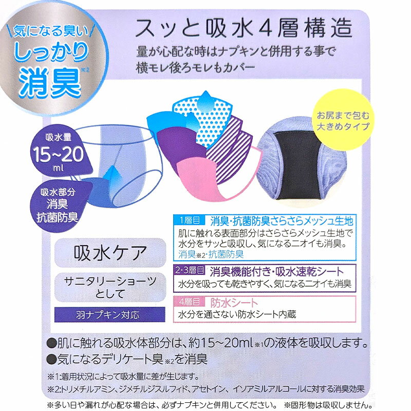 吸水サニタリーショーツ 夜用 多い日用 ナプキ...の紹介画像2