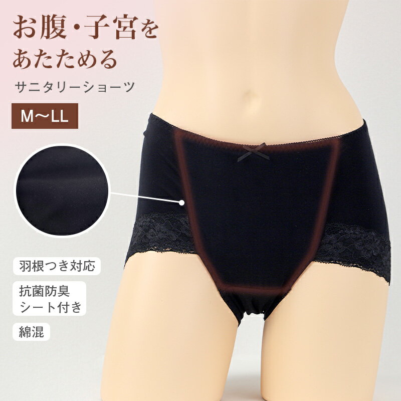 サニタリーショーツ 下着 レディース M L LL 綿混 ショーツ サニタリー 生理用ショーツ 汚れが目立たな..