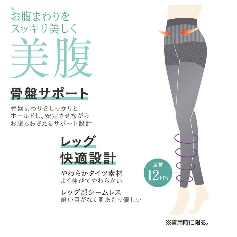 サブリナ はくだけ 美腹 骨盤サポート 着圧 レギンス レディース 10分丈 M-L L-LL ...