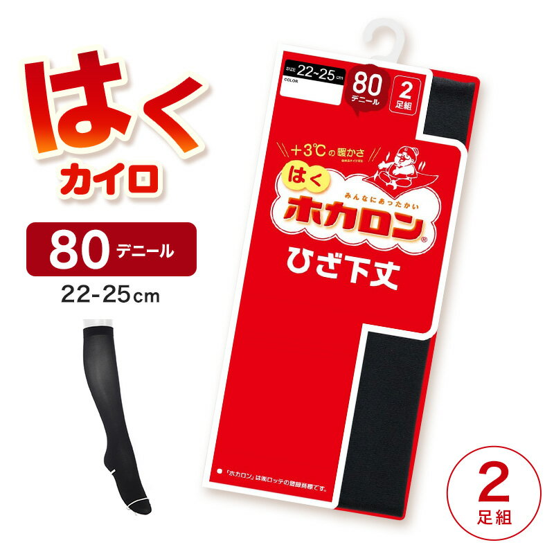 High Socks - レディース ハイソックス 裏起毛 靴下 ひざ下 ソックス ひざ下丈 ホカロン あたたかい あったかい 防寒 160デニール 22-25cm 暖かい 保温 アツギ 黒 atsugi 冬 秋 寒さ対策【在庫限り】