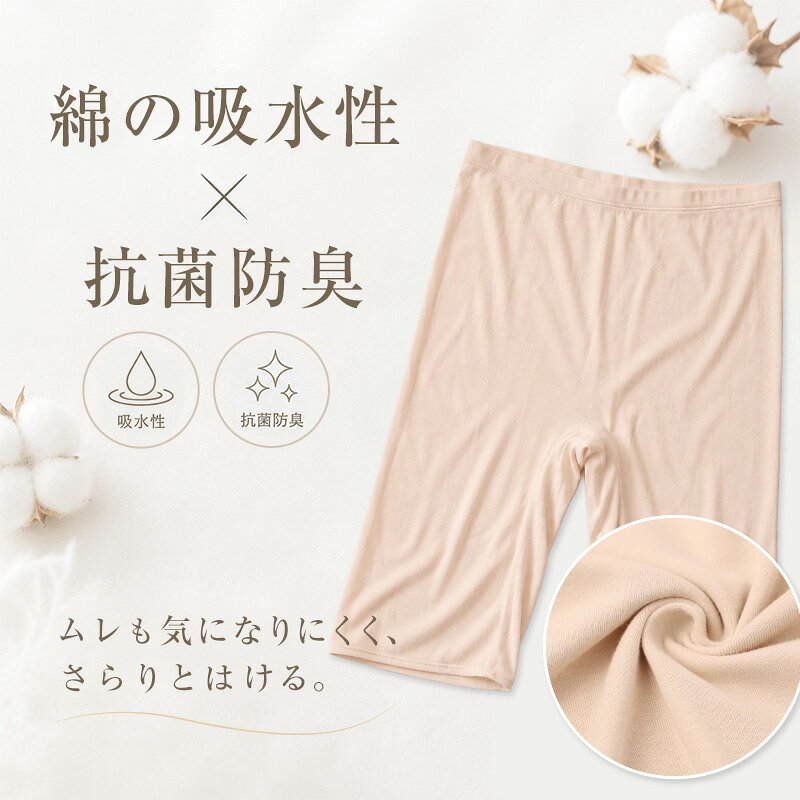 綿100% レディース 5分丈 ボトム インナー 3枚セット 3L 4L 大きいサイズ ズボン下 スパッツ 下着 コットン シンプル 無地 白 黒 グレー Suteteko ベーシック シンプル 通年 綿% コットン 爽やか 着こなし 3枚組 まとめ売り
