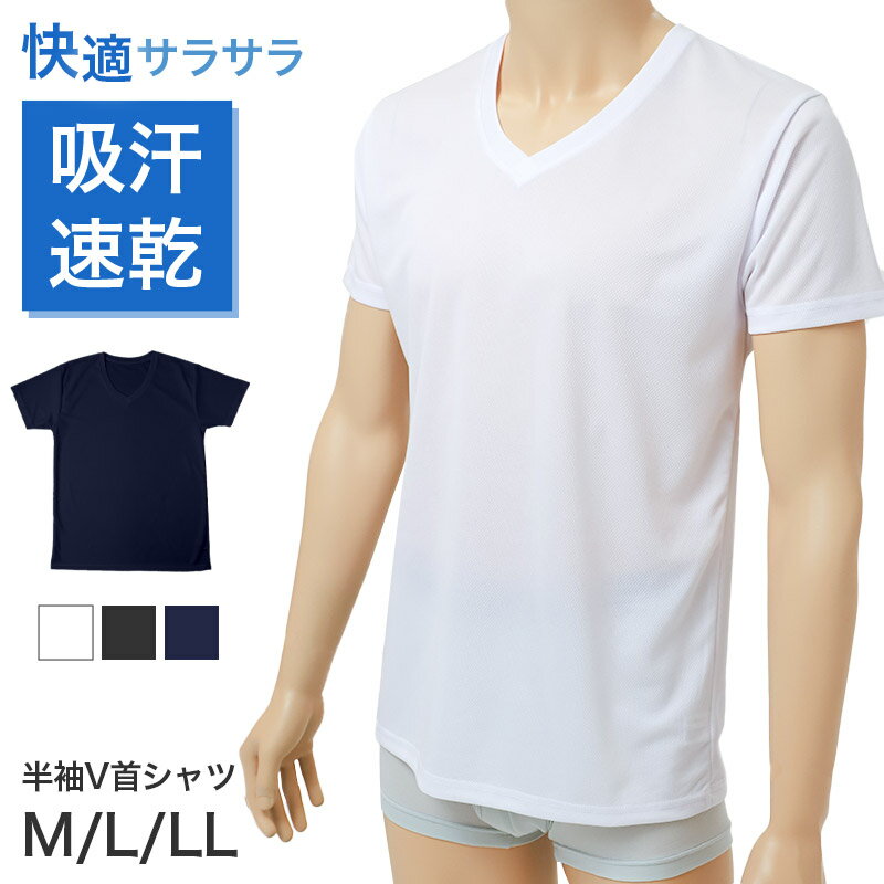 半袖インナー メンズ 吸汗速乾 V首 メッシュ ハニカムメッシュ 通気性 ストレッチ M L LL DRY 速乾 涼しい Vネック インナーシャツ 下着 肌着 夏インナー 蒸れにくい 軽量 薄手 無地 シンプル 快適