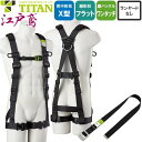 安全帯 タイタン TITAN サンコー フルハーネス 新規格 墜落制止用器具 江戸鳶 ETN-9A 胴作業ベルト付き 単体 背中X型 水平 フラット フルハーネス安全帯 ハーネス 一般 高所作業 柱上作業 建設工事 軽量 簡単着脱