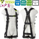 安全帯 タイタン TITAN サンコー フルハーネス 新規格 墜落制止用器具 江戸鳶 ETN-10A 胴作業ベルトなし 単体 背中X型 水平 フラット フルハーネス安全帯 ハーネス 一般 高所作業 柱上作業 建設工事 軽量 簡単着脱