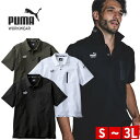 ★要エントリー★【7/19~26全品P5倍!】作業ウェア PUMA 半袖アクティブポロシャツ メンズ 吸汗 速乾 ストレッチ 作業着 作業服 消臭テープ UVカット クールビズ 涼しい 制服 ポロシャツ ユニフォーム ポケット スポーツ ゴルフ カーキ 黒 白 春夏 ワーク シンプル PW-3014