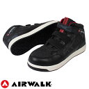 安全靴 ハイカット ユニワールド AIR WALK エアウォーク 迷彩デニム 面ファスナー AW-681 マジックテープ スニーカータイプ 軽量 耐滑 ミッドカ...
