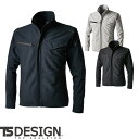 作業服 ジャンパー ジャケット 制電 黒 ストレッチ 無地 上着 男女兼用 藤和 TS Design ドライテックジャケット 84656 作業着 ワークマン 通年 秋冬 大きいサイズ 3L 4L 5L 6L ブラック 環境にやさしい エコ
