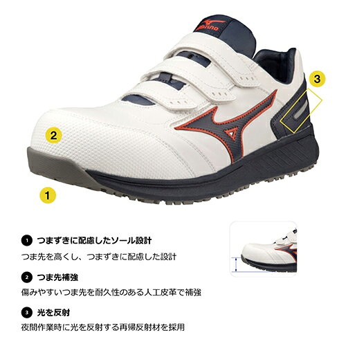 安全靴 ミズノ 新作 MIZUNO オールマイティ SU22L 防塵 新商品 メンズ レディース マジックテープ ベルト JSAA規格 プロテクティブスニーカー JSAA規格 軽量 軽い 耐滑 疲れにくい スニーカー かっこいい おしゃれ 人気 運輸業 製造業 倉庫業 22.5~29.0cm