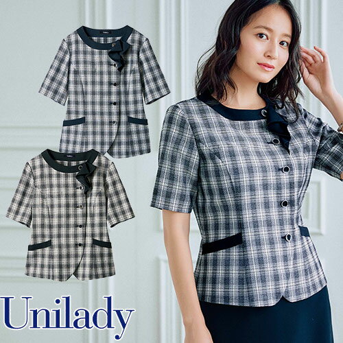 UNILADY ユニレディ 半袖 オーバーブラウス U82452 春夏 シャツ ブラウス 事務服 医療事務 制服 ユニフォーム 病院 受付 接客業 サービス クリニック オフィス ビジネス オフィスカジュアル おしゃれ かわいい キレイ YAGI ヤギ