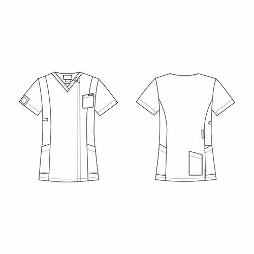 レディスジップスクラブ 白衣 医療 PANTONE パントン レディース 女性用 半袖 7062SC FOLK 医者 看護師 ナース ナース服 研修医 医療用 人気 制服 ユニフォーム ファスナー 病院 小児科 エステ 介護 可愛い かわいい おしゃれ 動きやすい