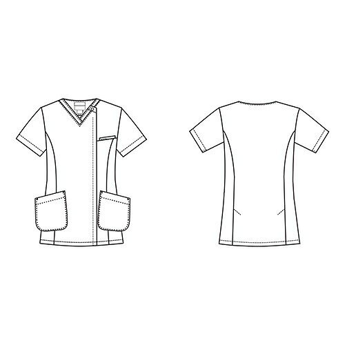レディスジップスクラブ 白衣 医療 7082SC Flab. FOLK フォーク レディース 女性用 半袖 医者 看護師 ナース ナース服 研修医 医療用 人気 制服 ユニフォーム ファスナー 軽量 病院 エステ 介護 可愛い かわいい おしゃれ 動きやすい