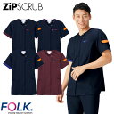 ZiPSCRUB ジップスクラブ 白衣 医療 7088SC FOLK フォーク ユニセックス 男女兼用 半袖 医者 看護師 ナース ナース服 研修医 医療用 人...